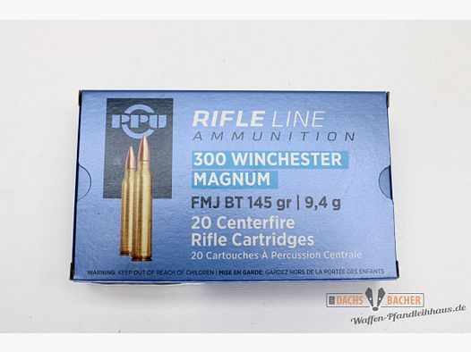 PPU Prvi Partizan .300 Win Mag 9.4g/145gr FMJ BT 20 rounds