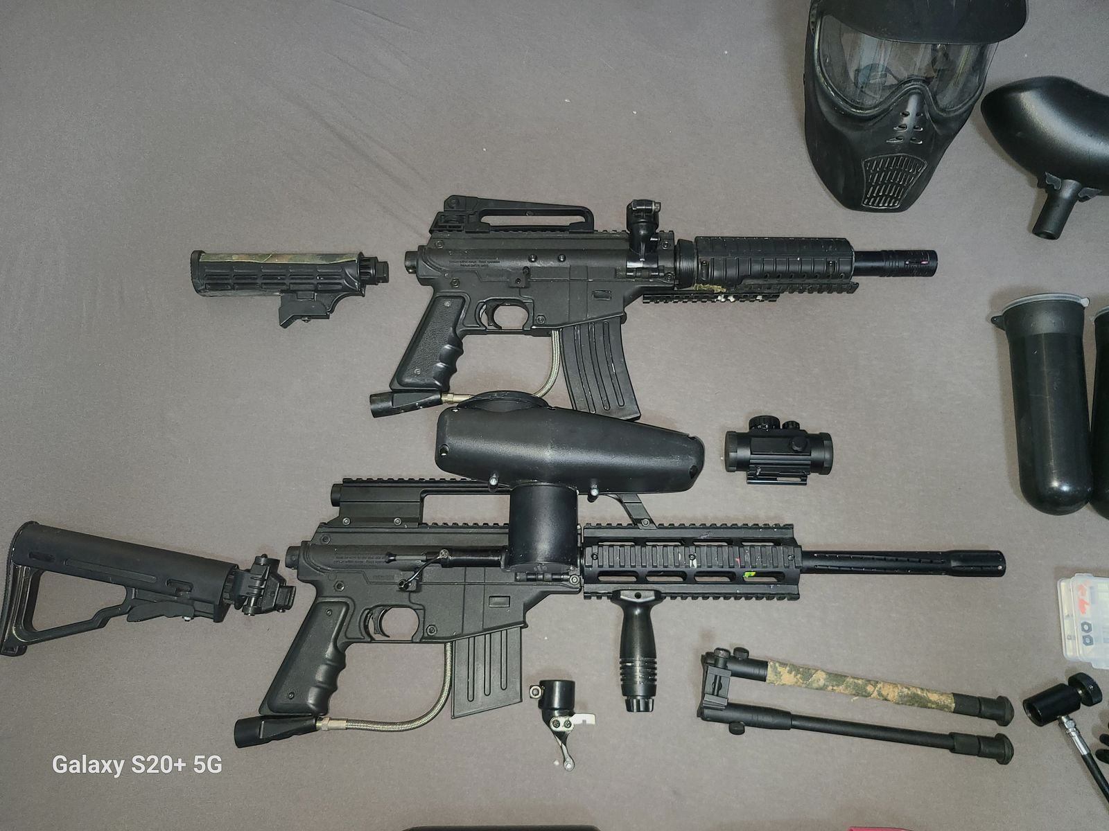 KOMPLETT SET TIPPMANN SIERRA ONE  und  BRAVO ON ELITE cal. 68 ! TOP ! mit viel ZUBEHÖR PAINTBALL  HOME DEFENCE HEIMVERTEIDIGUNG 
