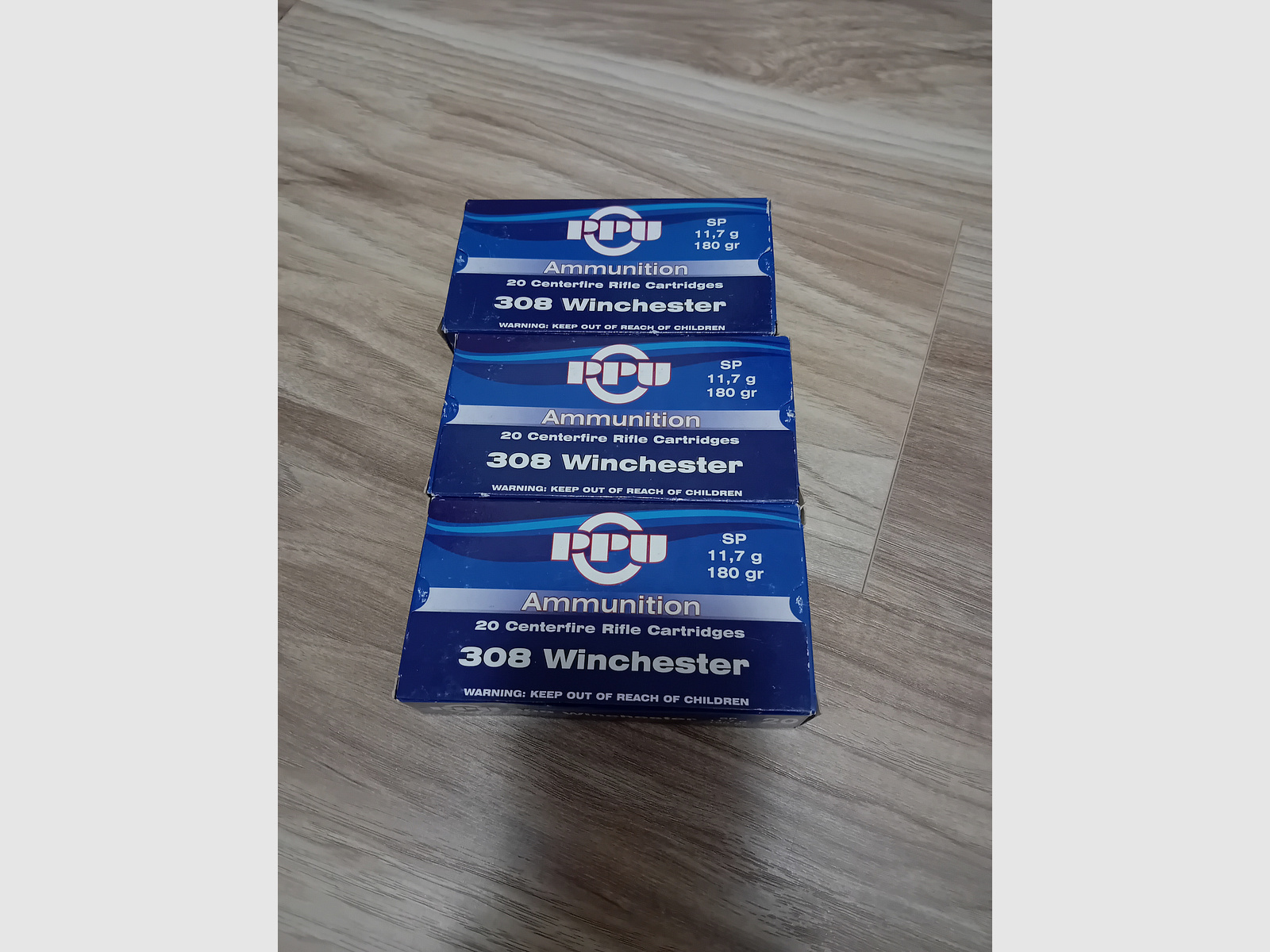 3x20 Patronen PPU 308 Winchester SP 11,7g/180gr. 