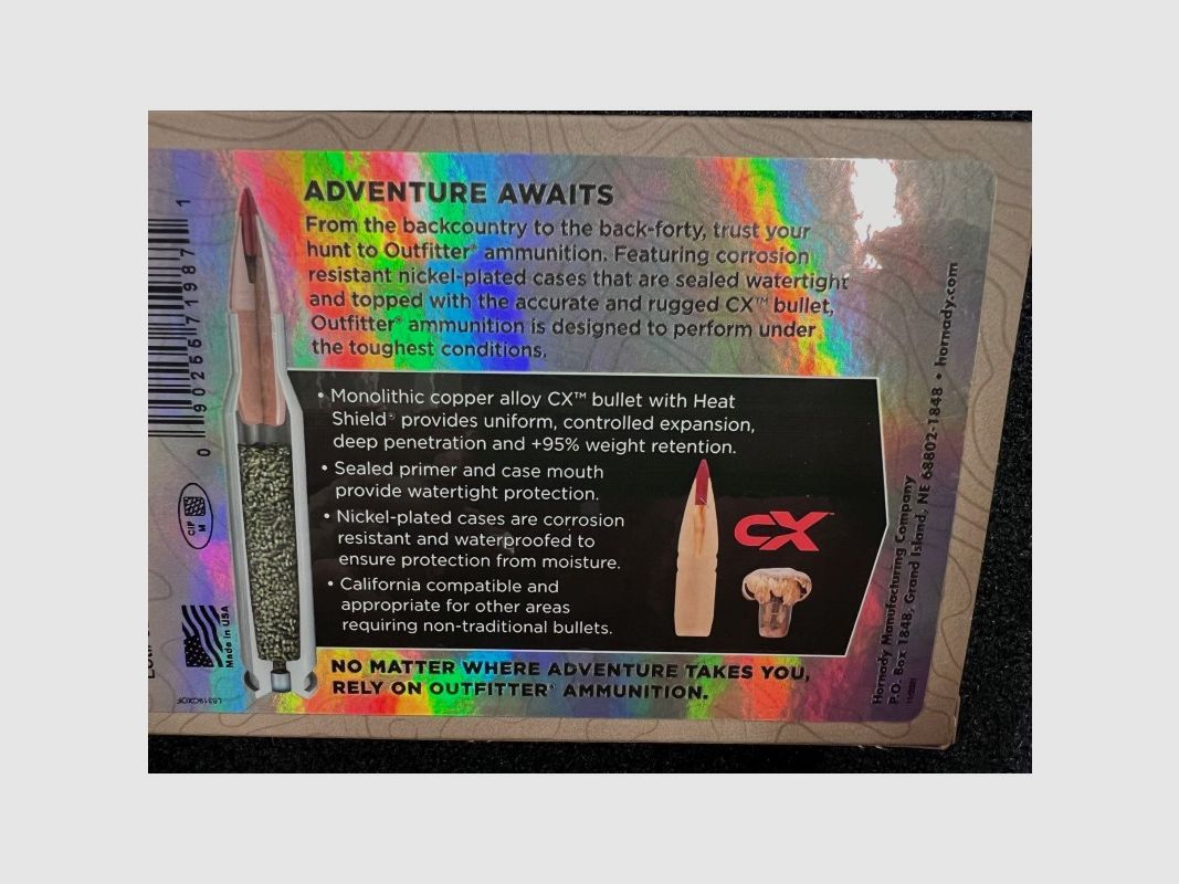 Hornady 300 win mag Outfitter CX 180 grs (x20), imagen 3 de 4