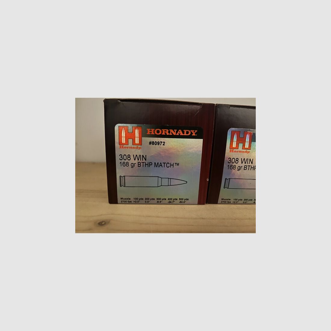 200 Schuss Hornady 308 WIN 168gr. BTHP Match (4 Pakete)