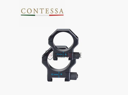 Montageringe CONTESSA für Schiene 22mm Durchmesser 36mm H12mm