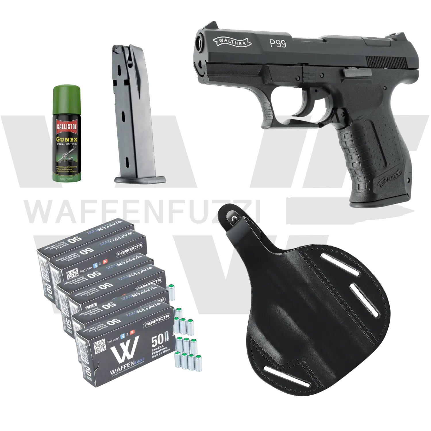 Walther P99 "L" Set de Pistola de Fogueo Calibre 9mm PAK