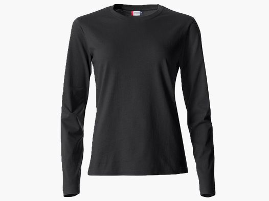 Clique Basic Langarmshirt Damen Schwarz - XXL