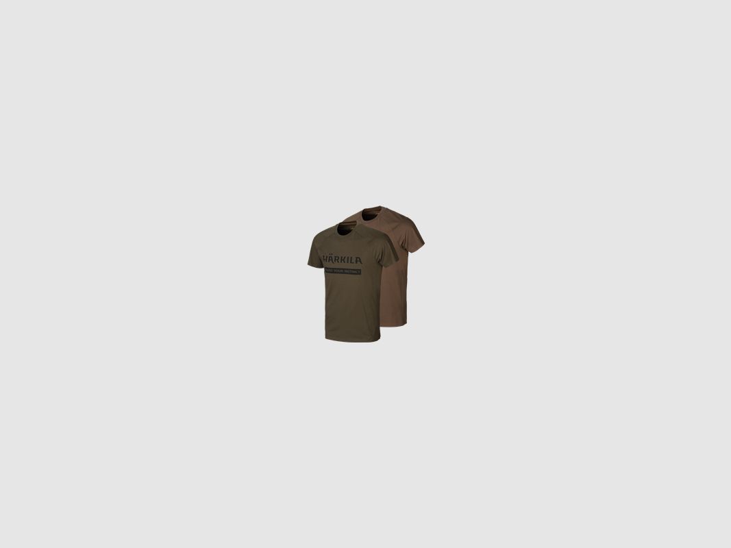 Härkila Logo T-Shirt 2er Pack Willow green/Slate brown