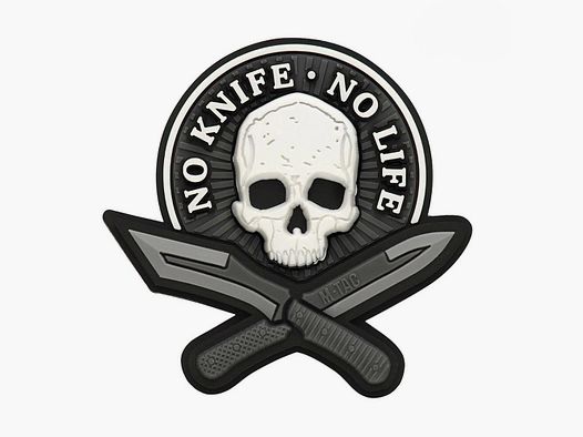 M-Tac 3D PVC Patch Pas de couteau, pas de vie Noir