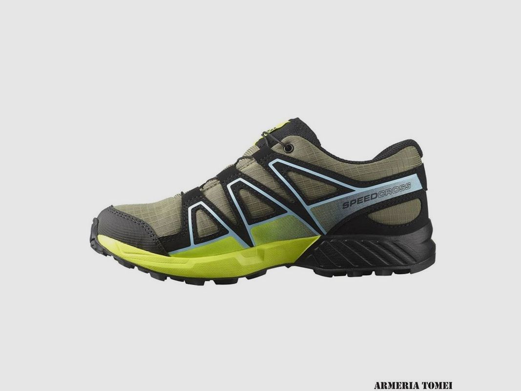 SALOMON – BIMBO/A – SPEEDCROSS CSWP J Deep Lichen Green / Black / Safety Yellow, immagine 3 di 6
