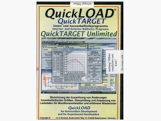 Diverso medio: Programa de balística QuickLOAD 3.9 para recargadores eng/dt.