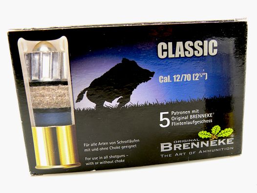 Brenneke 2004954 12/70 Classic 31,5g/490grs. Proiettile per fucile a canna liscia