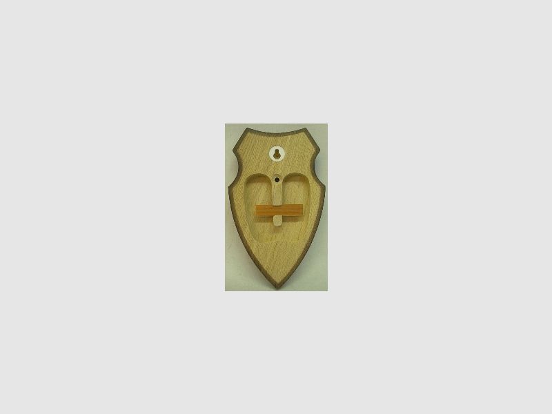 Gehörnbrett Eiche 19x12 cm - dunkel mit Kieferfach