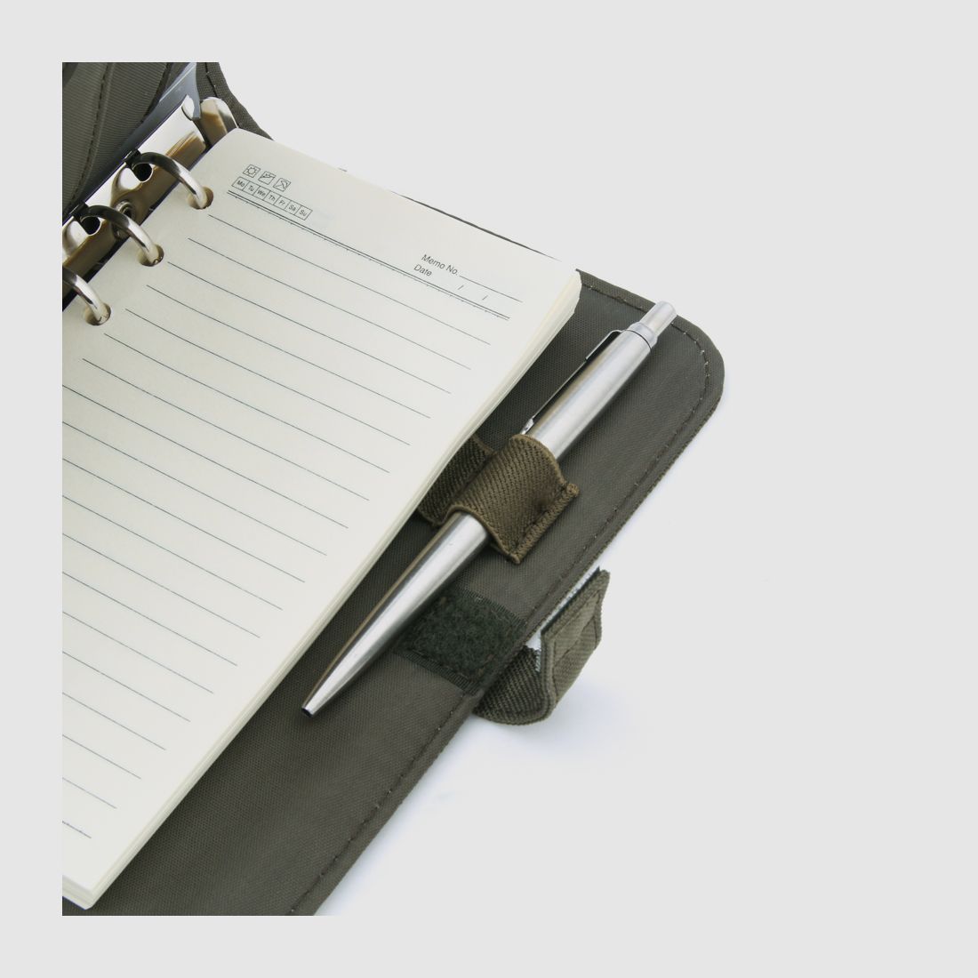 GEPOLSTERTES OUTDOOR NOTIZBUCH OLIVE SMALL