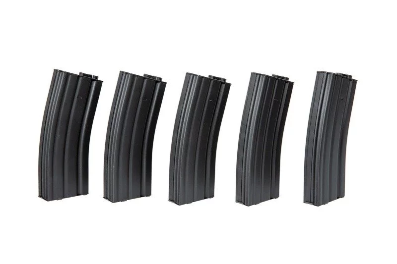Zestaw 5 magazynków ASG hi-cap na 300 kulek do replik M4/M16 - czarny, zdjęcie 4 z 16