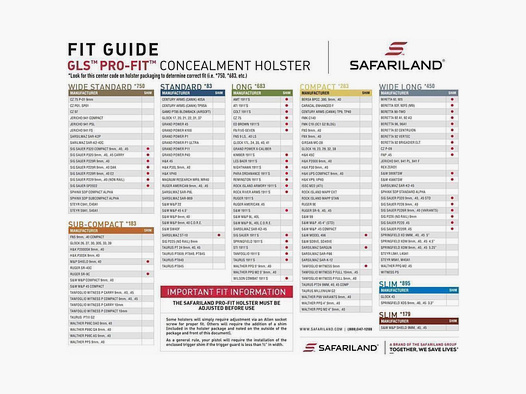 SAFARILAND 578 GLS "PRO-FIT" 7TS Paddleholster 683* Colt 1911/PARA ORD./ Ruger/Sig Sauer/ S&W/Spring./STI/Tangfoglio/Taurus,,CZ 75,Glock 17L/34/35/40/41,Walther PPQ 5" 9mm,.40-Beige-Links