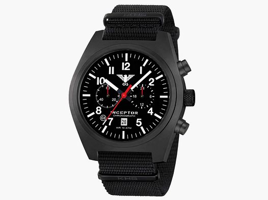 KHS KHS Uhr Inceptor Black Steel Chronograph Natoband