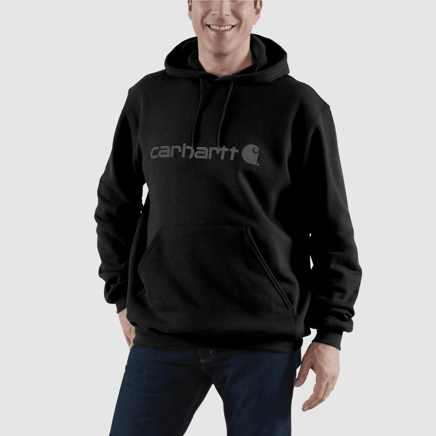 Carhartt Marquette Logo Sweatshirt Men Black/Gray XS