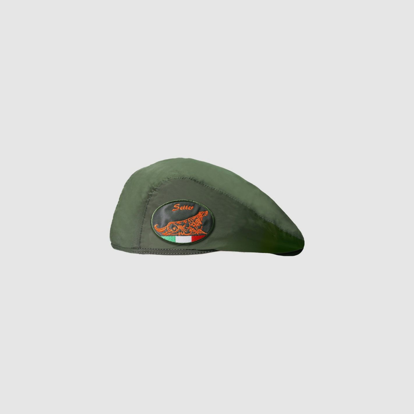 Grüne Kappe mit orangefarbenem Setter-Patch: Ein perfektes Accessoire für Tierliebhaber, Bild 1 von 4