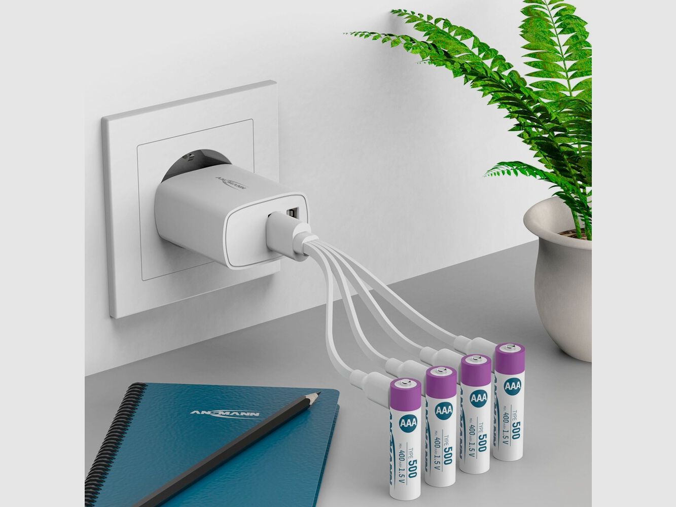 Batteria Ansmann Li-Ion Micro AAA Tipo 500 – 4 pezzi, immagine 3 di 7