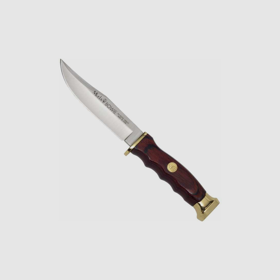 Muela Bowiemesser X50CrMoV15 Pakkaholz Lederscheide