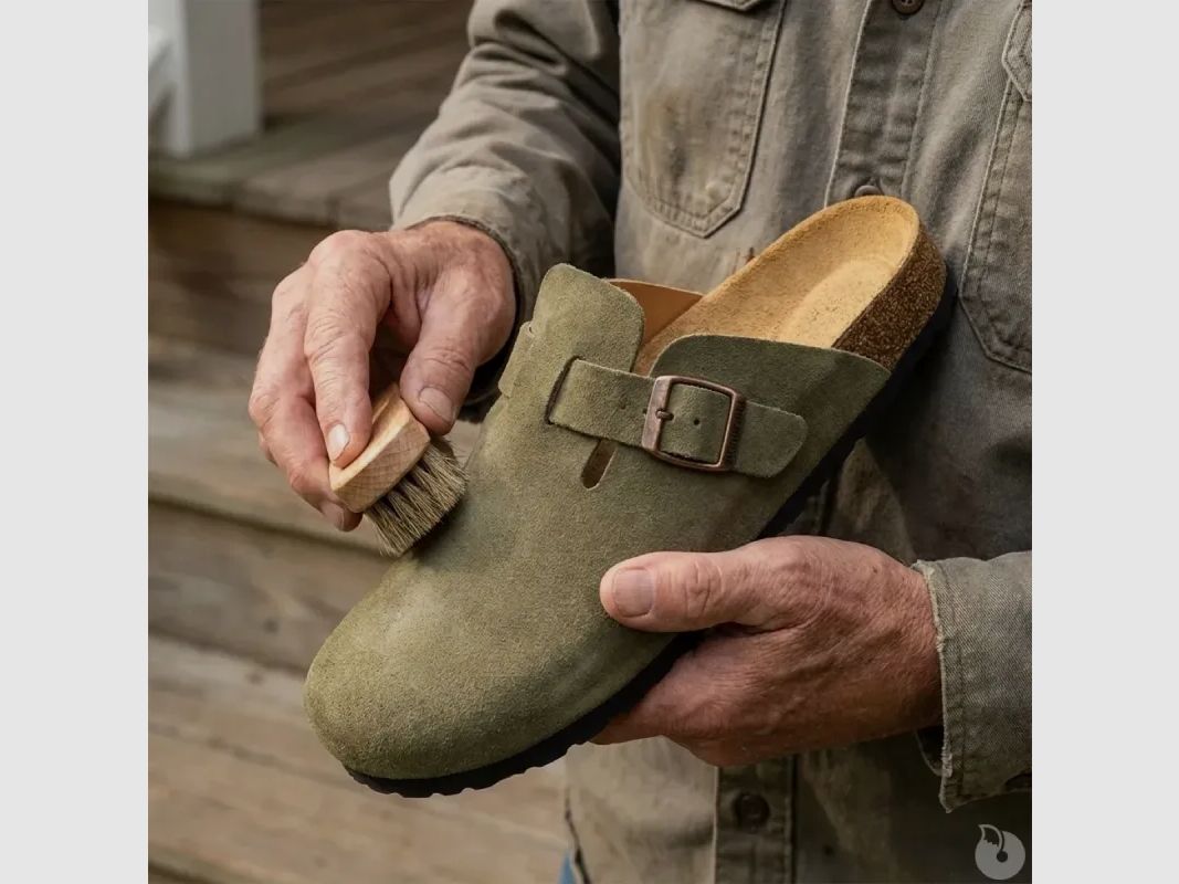 Sabot Ayoka Soube da uomo in pelle khaki, immagine 4 di 8