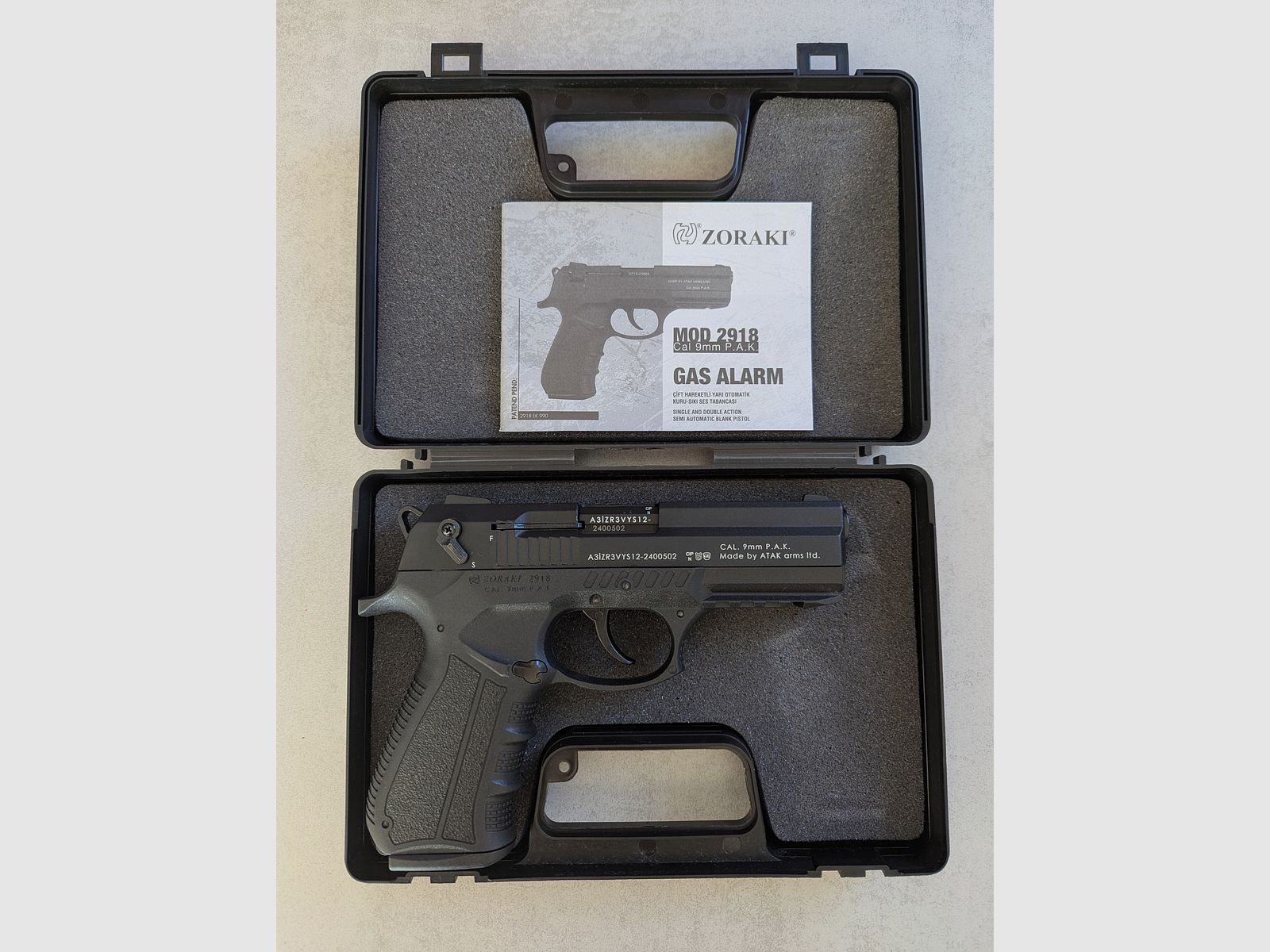 Zoraki 2918 pistola de fogueo cal. 9mm P.A.K. negra como nueva