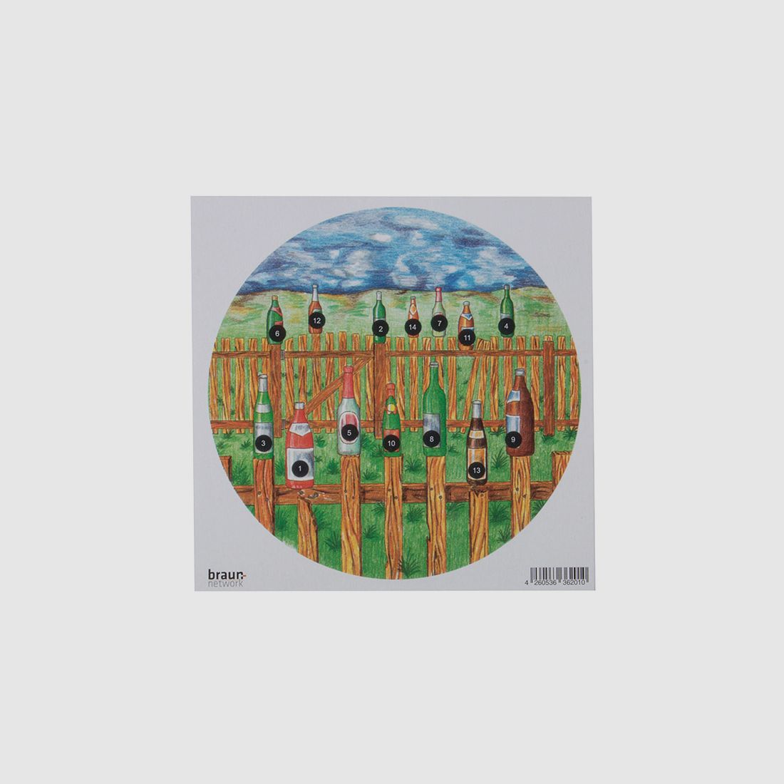 Zielscheiben Flaschen 14 x 14 cm farbig 10 StĂĽck