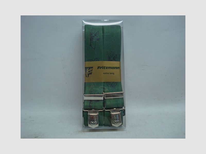 Hosenträge Rehbock m Halteclip - schwarz/grün & extra lang