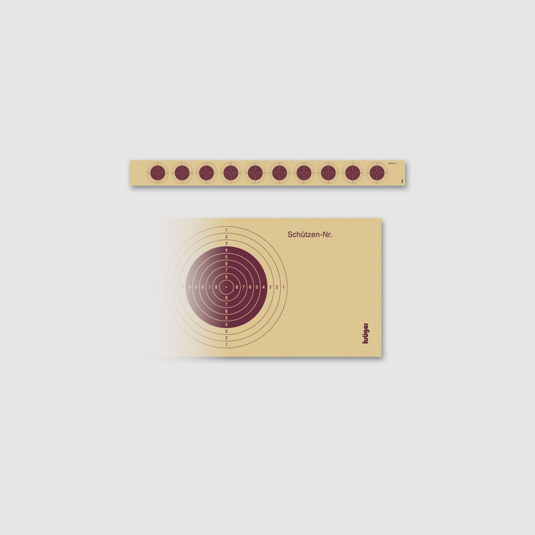 Krüger bersagli di tiro LG bande strette rosse con n. bersagli di tiro