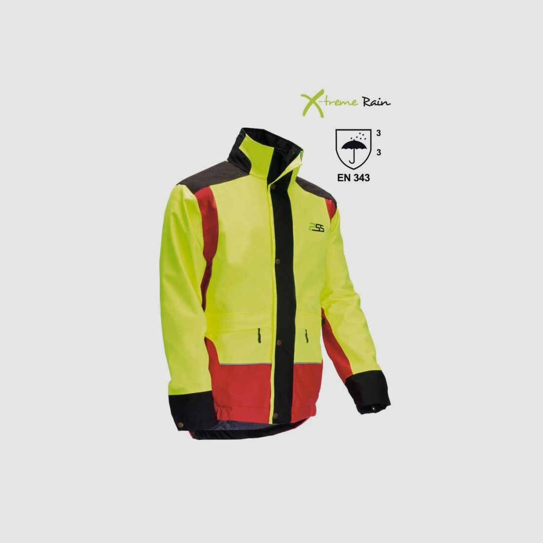 PSS X-Treme Rain Durchgehjacke gelb/rot XXL