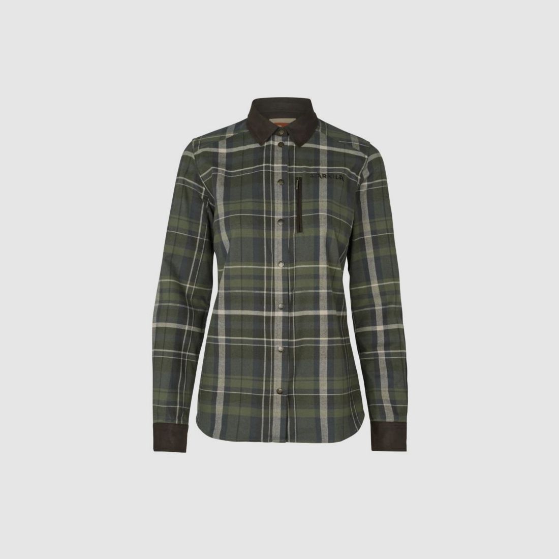 Härkila D-Flanellbluse Pajala Langarm | olive check, Bild 2 von 18