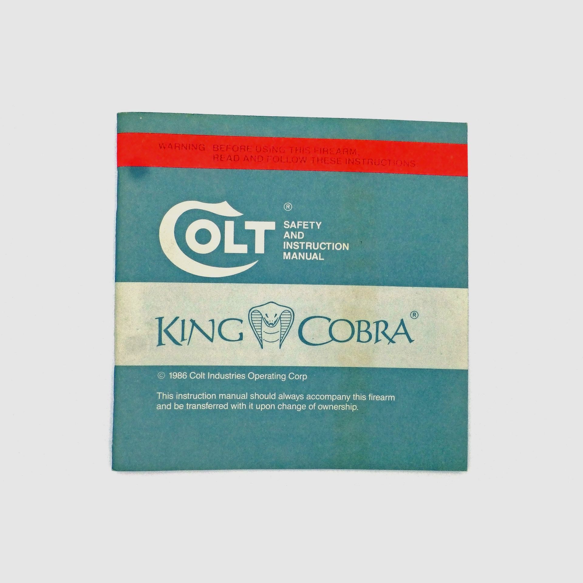 Bedienungsanleitung COLT „King Cobra“ 1986, Bild 1 von 2