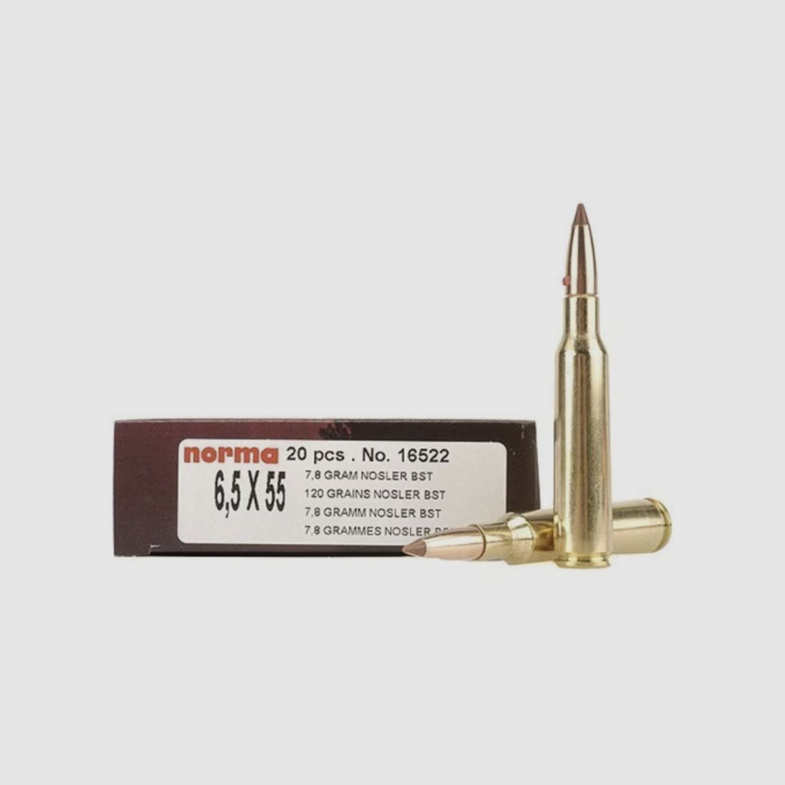 Norma Kal. 6.5x55 Nosler 7,8 g/ 120 grs - Box 20 Stk