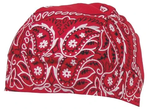 Headwrap, red with print