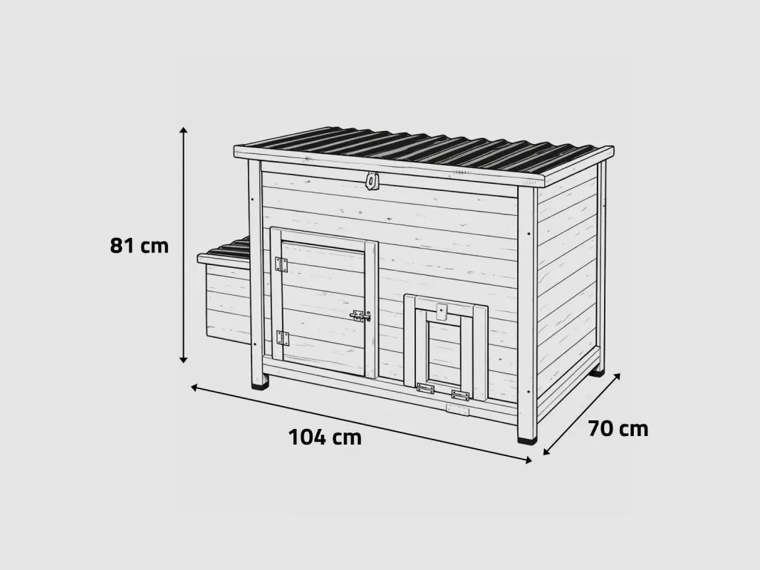 Komplettes Hühnerhaus-Set mit Gehege und autonomem Solar-Tor - Für bis zu 6 Hühner, Bild 4 von 30