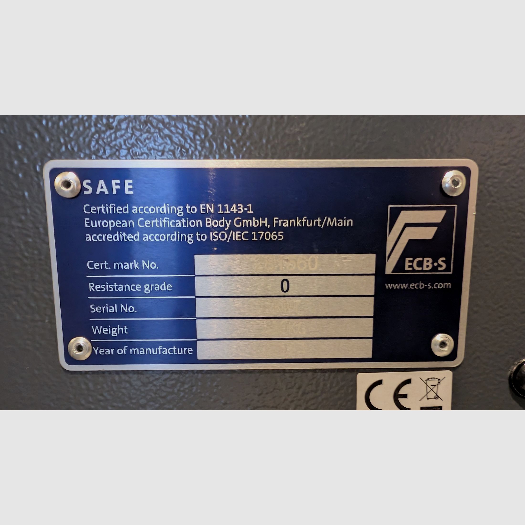 Kurzwaffenschrank KWT 800 Grad 0 mit Zahlenschloss von Eisenbach NEUWERTIG!!!