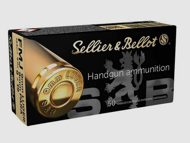 Sellier & Bellot 9 mm Luger full metal jacket 8.0g/124 grs.