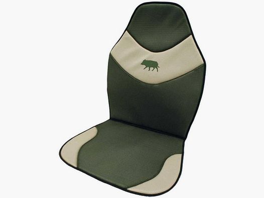 Coprisedile kaki/beige ricamato con cinghiale