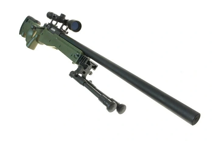 Fusil de sniper ASG WELL Warrior I (avec bipied et lunette de visée) – Olive, image 13 sur 22