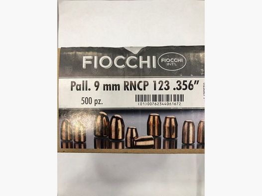 FIOCCHI BALAS CUBIERTAS DE COBRE 9MM RNCP GR123