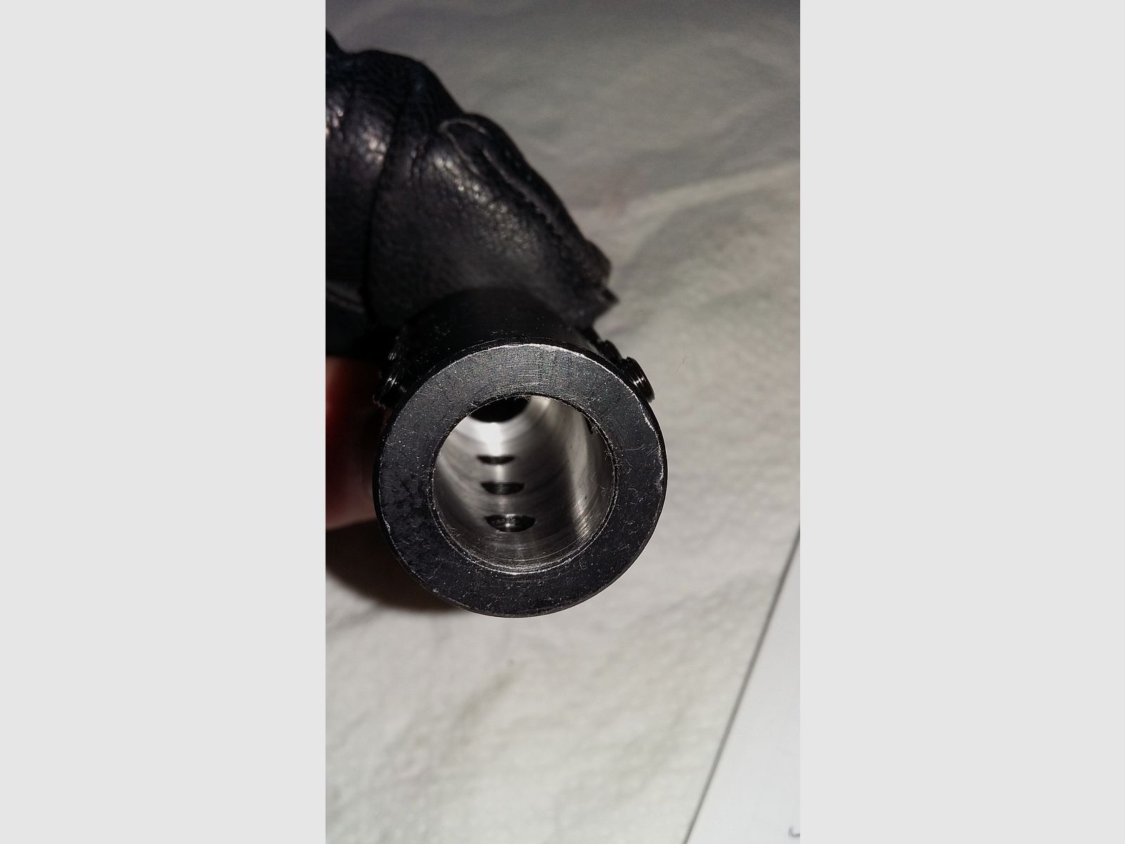 Stahl 14mm links Gewinde Adapter von Waffen Naunin für Läufe ohne Gewinde. Innendurchmesser: 14,5mm.