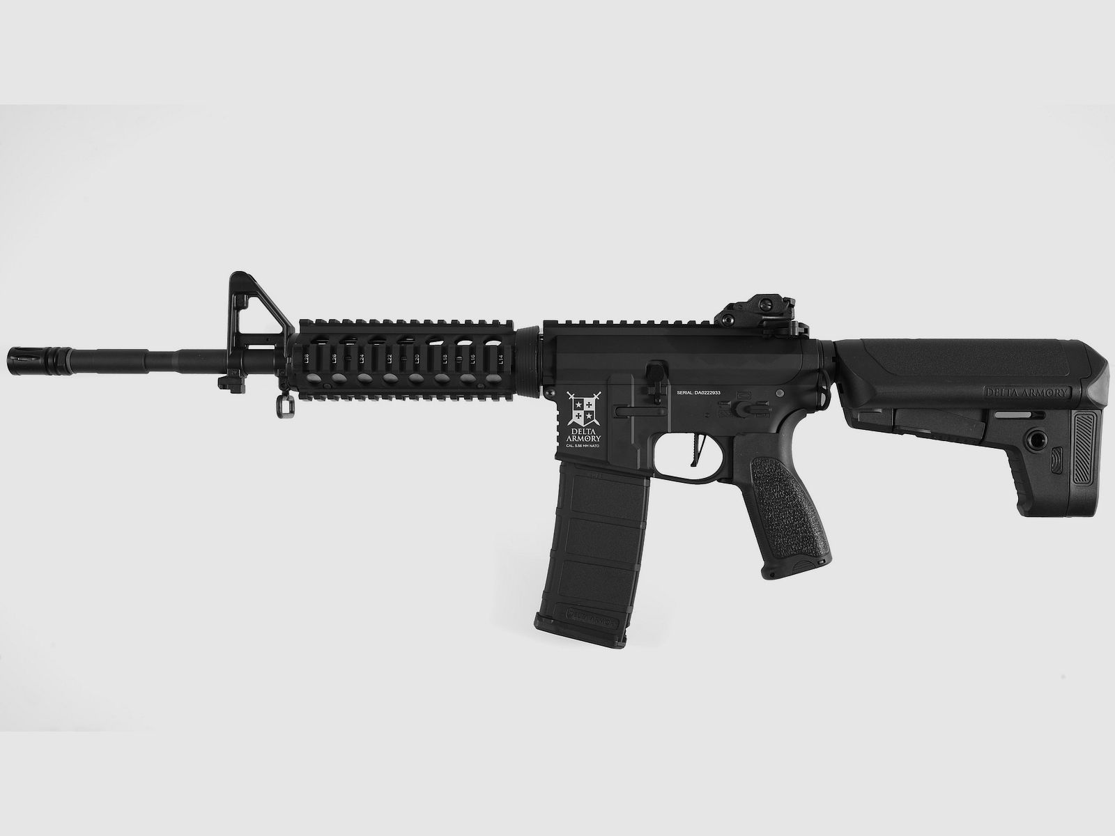 AR15 CQB-R ALPHA Vollmetall ETU Vollmetall Delta Armory Schwarz S-AEG Airsoft Gewehr Frei ab 18 Jahren