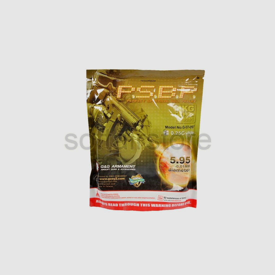 Perfect Special Airsoft BB`s 0.25g (4.000 Stück) diameter 5,95mm - Weiß