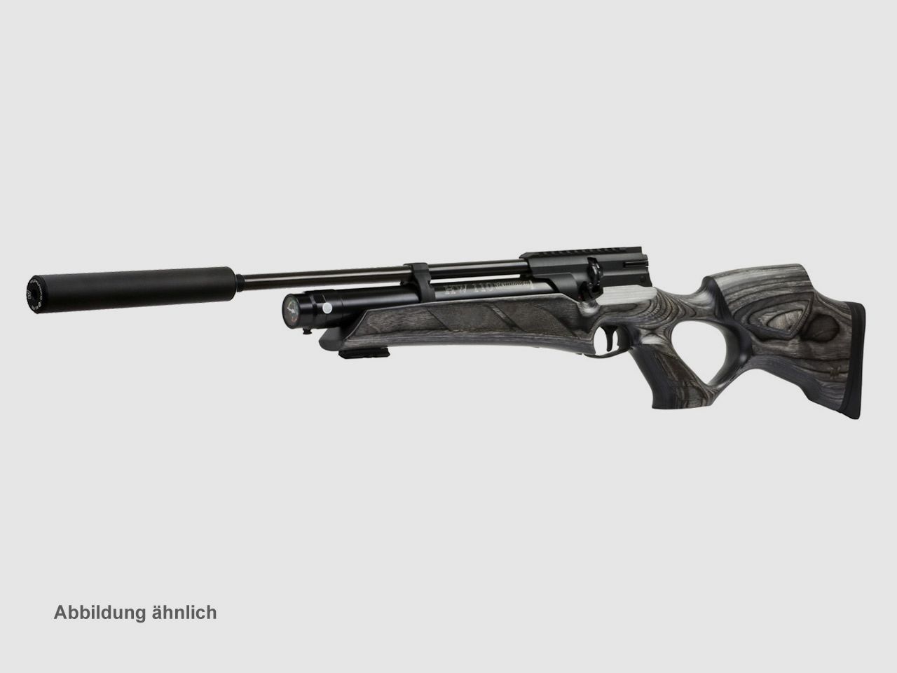 Pressluftgewehr Weihrauch HW 110 T, Schichtholz-Lochschaft, Rechtsspanner, SchalldĂ¤mpfer, Kaliber 4,5 mm (P18)