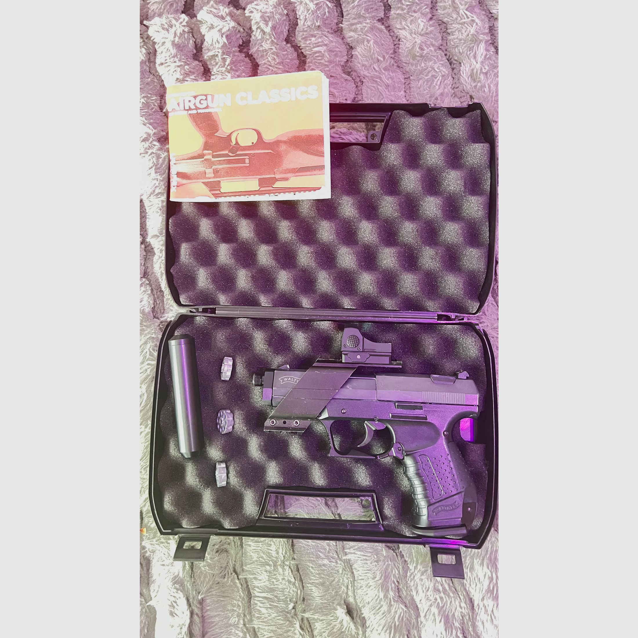 Walther cp99 4,5mm Diabolo mit Schalldämpfer und Reddot und Montageschiene