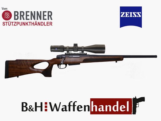 Komplettpaket: Brenner BR 20 Lochschaft mit Zeiss 3-12x56 Repetierbüchse Finanzierung möglich