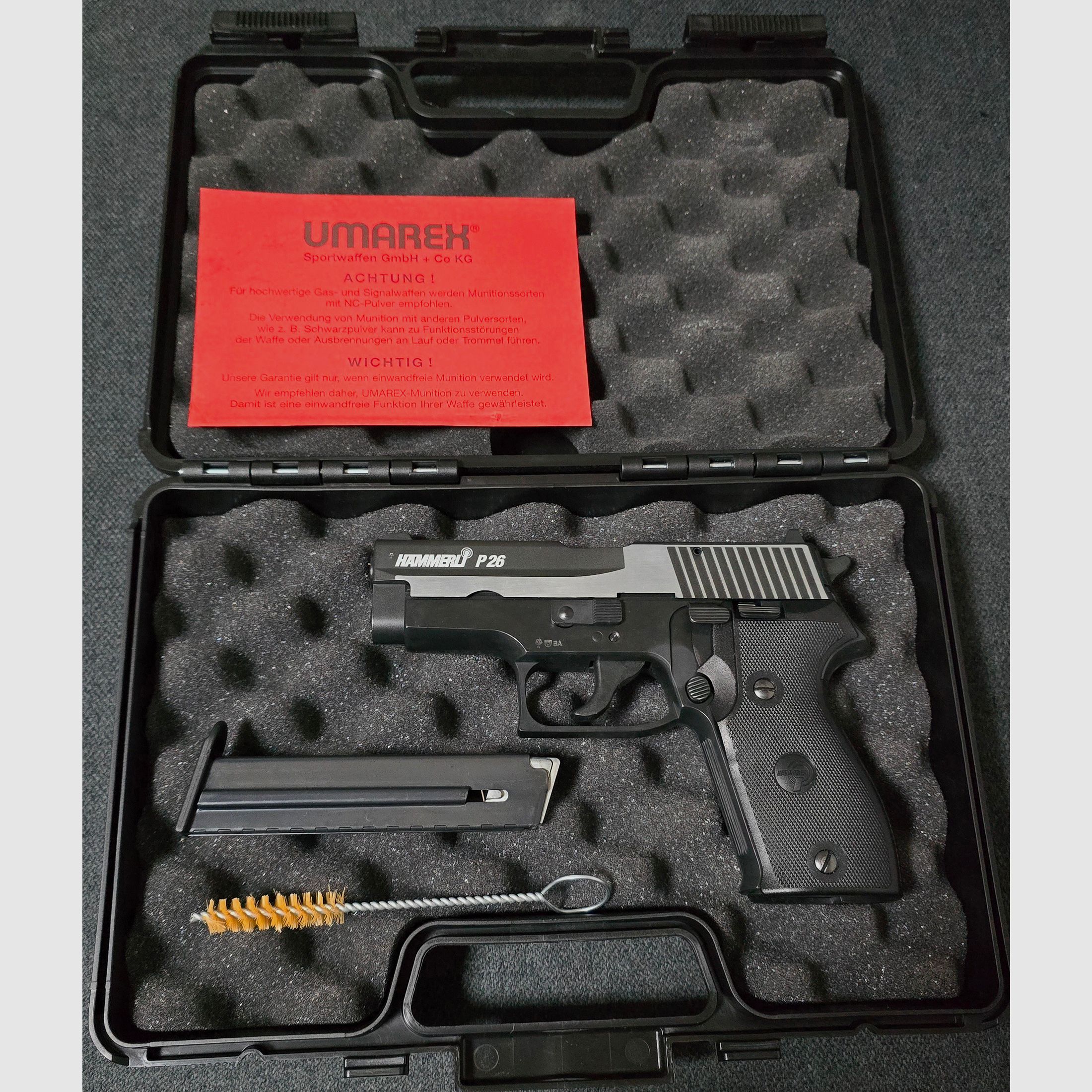 Hämmerli P26 Dark Ops (Geco 225) blank firing 9mm PAK black