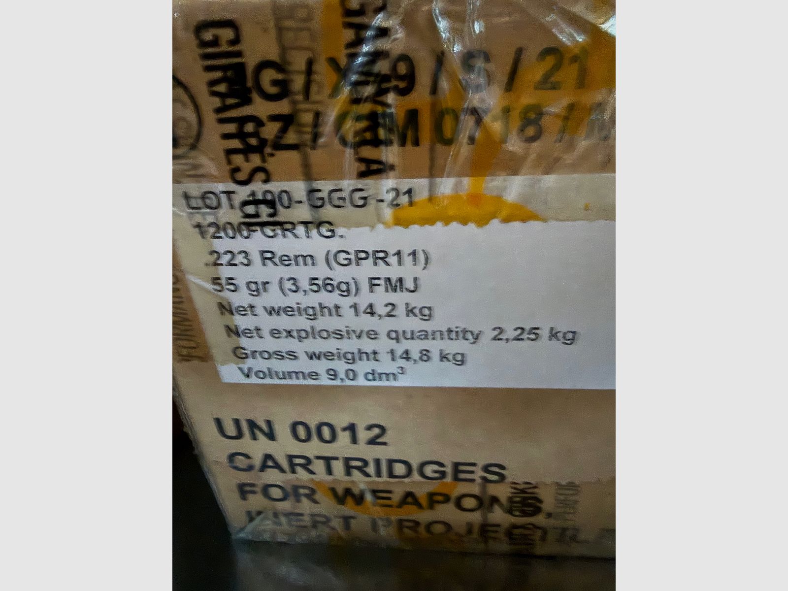 GGG .223 1200 pcs. 55gr FMJ