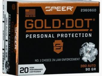 Speer Gold Dot Persoonlijke Bescherming .380 ACP 90GR GDHP 20 patronen