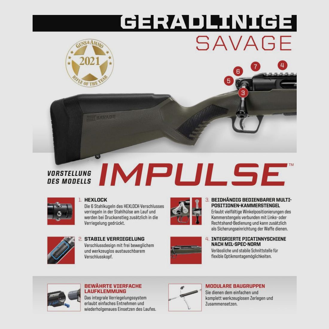 SAVAGE	 IMPULSE | Hog Hunter | für Links- und Rechtsschützen - Waffen Friedrichs