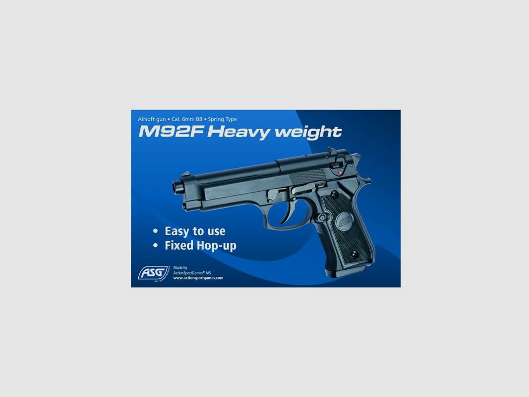 Pistola Airsoft ASG M92F HW 6mm, immagine 2 di 3