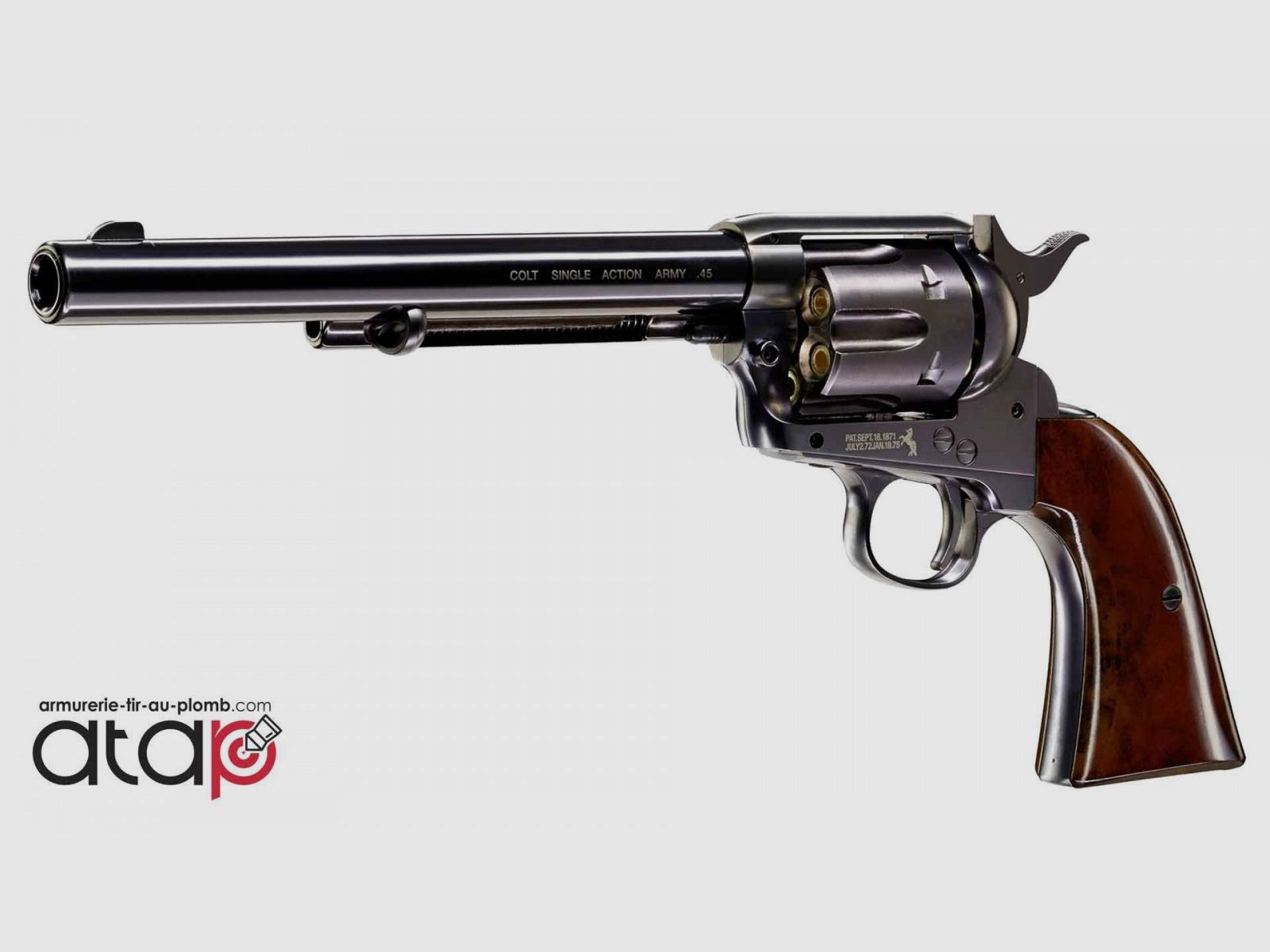 Colt SAA 45 Revolver a Piombo Canne 7,5" Colore Blu Marmorizzato, immagine 3 di 3